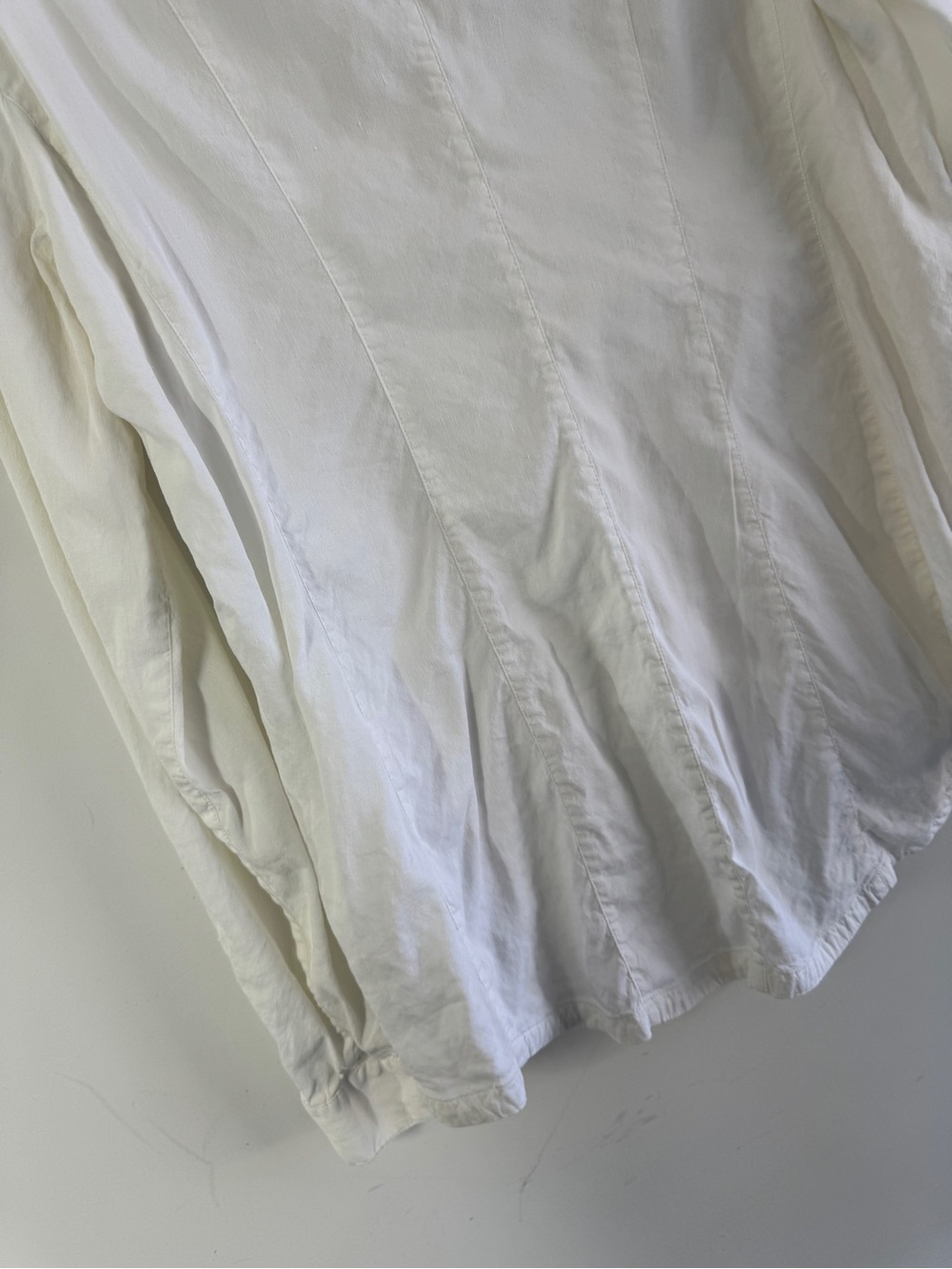 Eileen Fisher Linen Blend White Button Front Blouse Medium Quiet Luxury - Picture 8 of 14